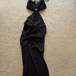 Elegant Black Halter Dress